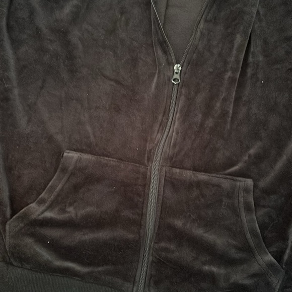 Super soft velour black Zip hoodie - Picture 4 of 4